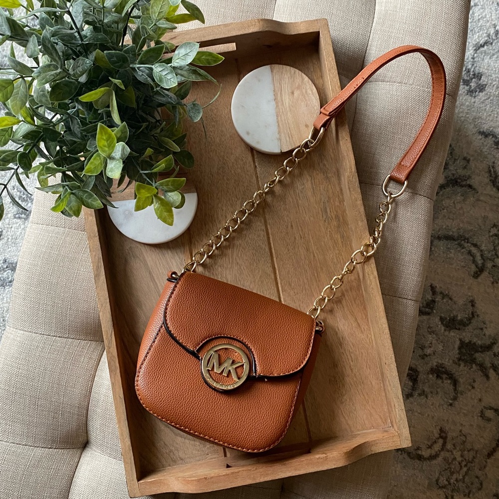 Michael Kors Carmel Color Gold Chain Purse